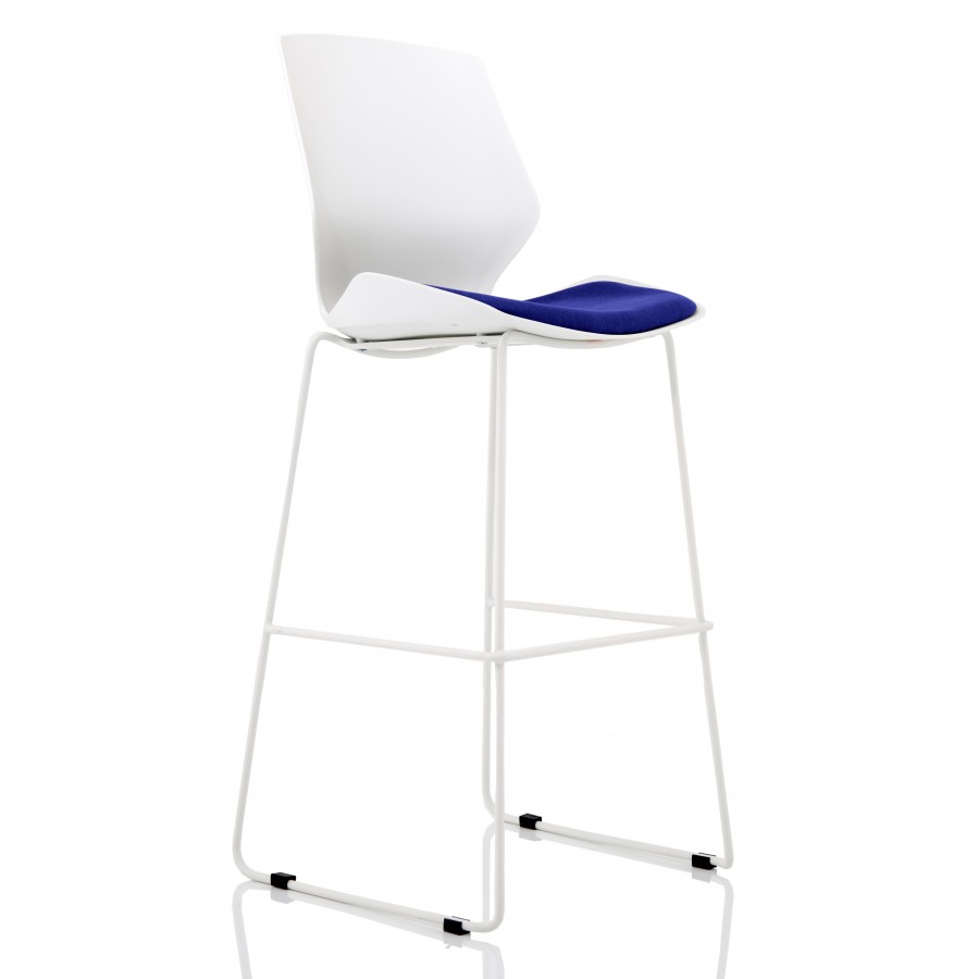 Florence Bespoke White Frame High Stool